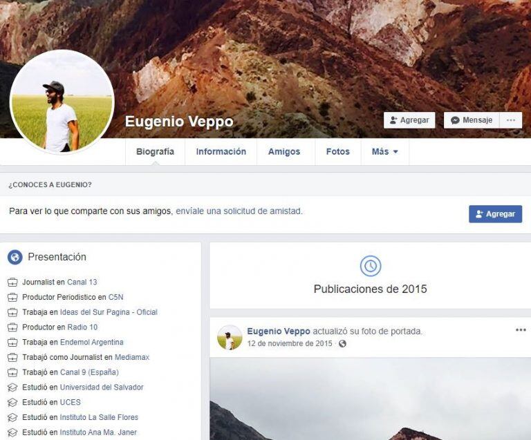 Eugenio Veppo en Facebook (Web)