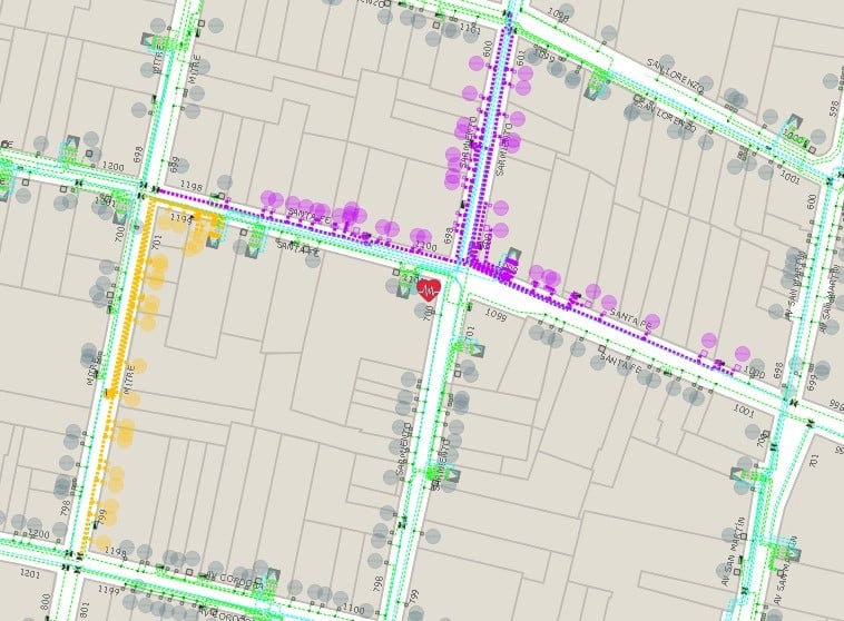 El corte alcanza las calles Mitre al 700, Santa Fe al 1000 y 1100, y Sarmiento al 600. (Prensa EPE)