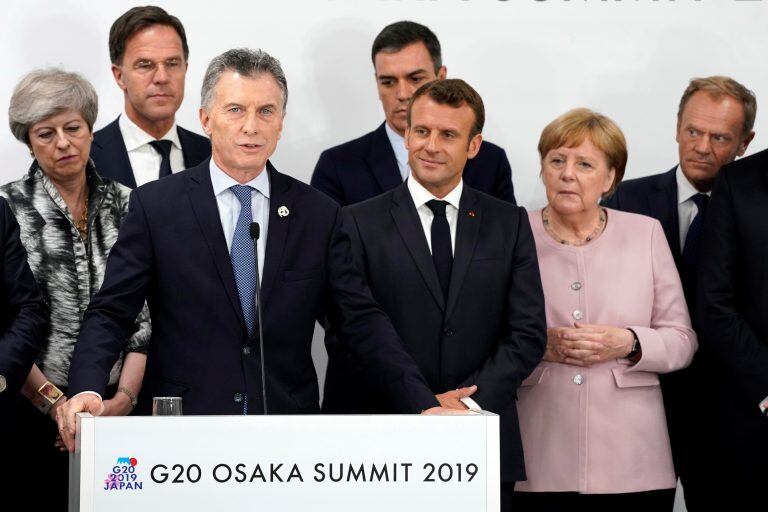 El tratado fue anunciado por Macri en el G20 en Osaka. (Foto:AFP/ARGENTINA'S PRESIDENCY)