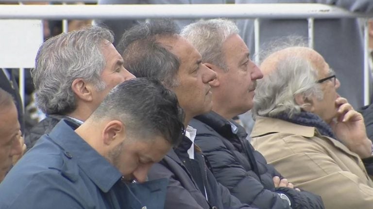 Felipe Solá, Daniel Scioli y Adolfo Pérez Esquivel  (Foto: TN)