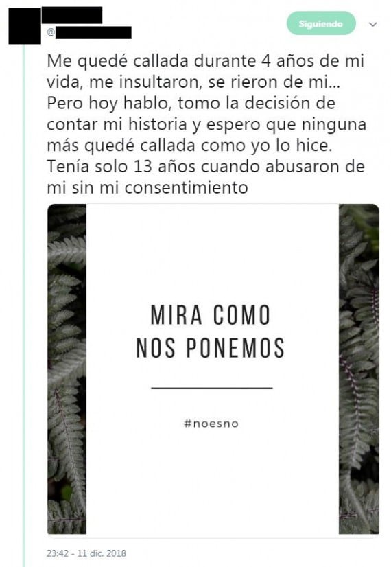 Sufrió la violación cuanto tenía 13 años, en uno de los baños del colegio Compañía de María, de Ciudad.