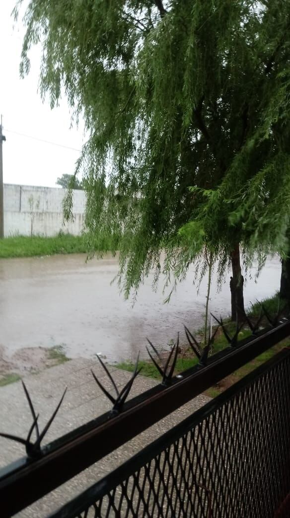 Anegamiento en Rufino por la gran cantidad de agua caída.