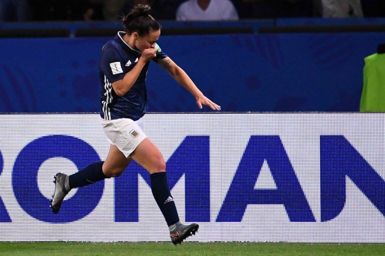 Florencia Bonsegundo una de las referentes del plantel femenino de Argentina (Foto: FRANCK FIFE / AFP)