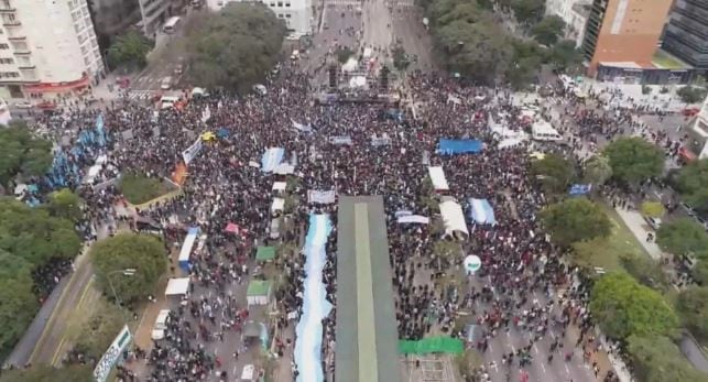 La convocatoria de gente en el Obelisco