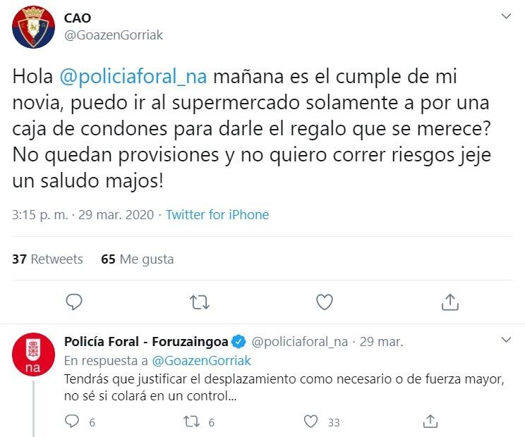 La pregunta insólita de un joven... y la respuesta inesperada de la policía. (Twitter)