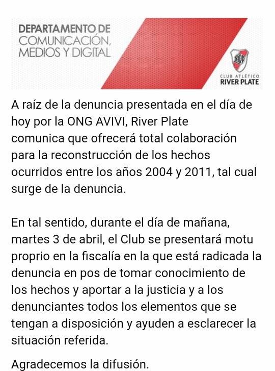 Comunicado de Prensa.