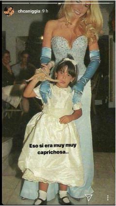 Charlotte Caniggia publicó dos fotos de su infancia y le agradeció a su mamá, Mariana Nannis, por hacerla tan feliz.