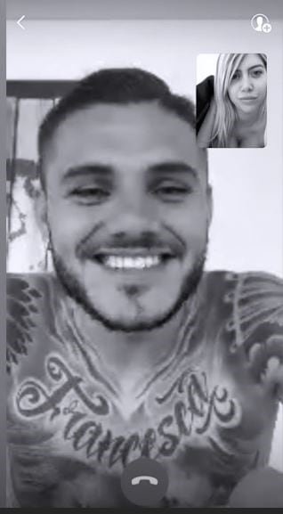 Wanda Nara compartió la captura de pantalla de la videollamada íntima que hizo con Mauro Icardi