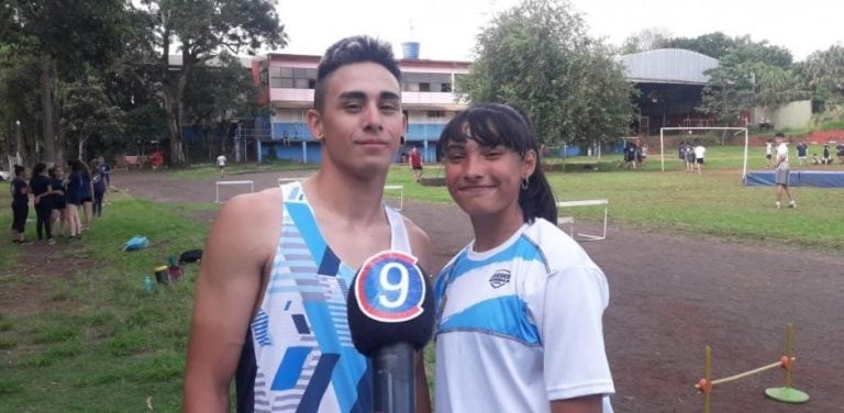 Magalí Brizuela y Francisco Benítez, los flamantes convocados para la Selección Argentina de Atletismo. Foto: NorteMisionero.