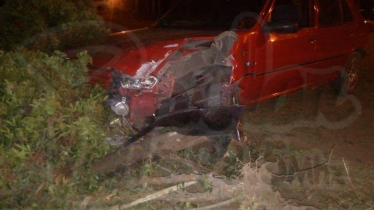 Así quedó el auto que su hermana le había prestado.