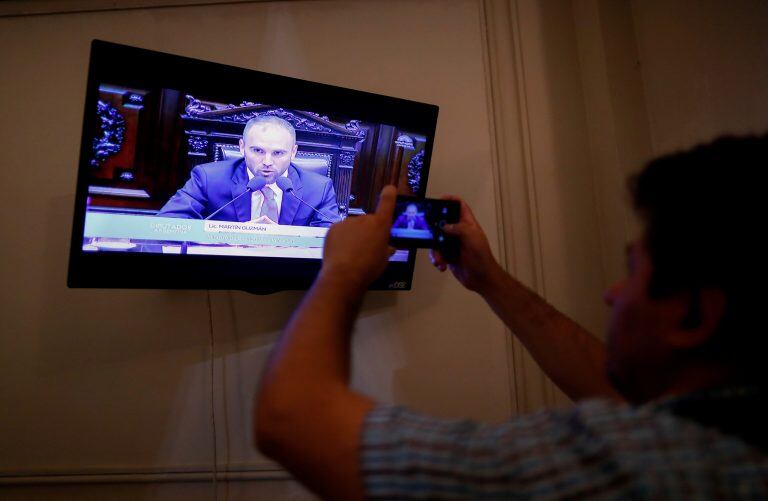 El ministro de Economía Martín Guzmán, expuso en el Congreso acerca de la situación económica del país. REUTERS/Agustin Marcarian