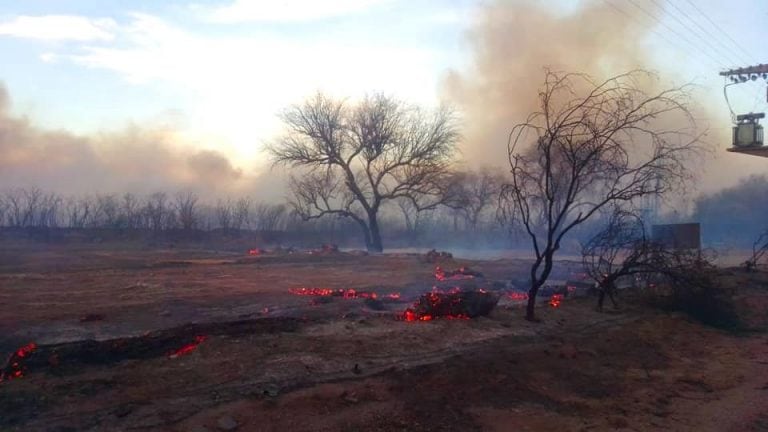 Incendio en Tinogasta.