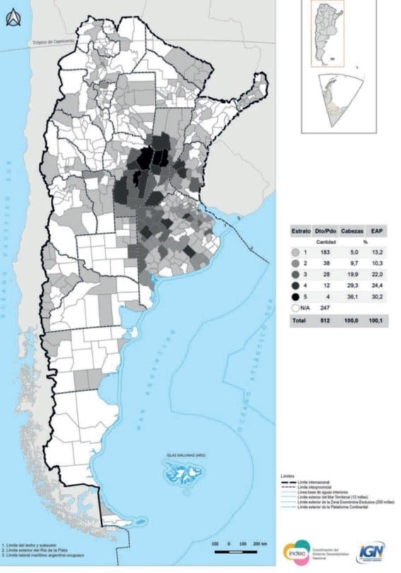 Bovinos de leche: Holando argentino, Jersey - Fuente: INDEC