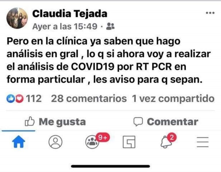 La médica hizo las publicaciones en Facebook y luego tuvo que retractarse.