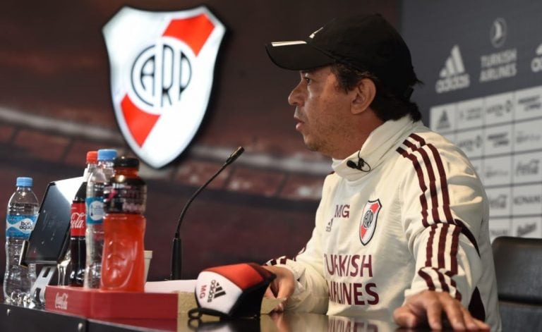 Marcelo Gallardo en conferencia de prensa. (Foto: Twitter/RiverPlate)