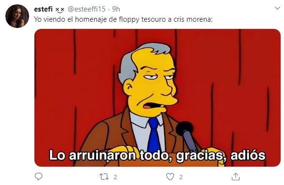 Memes sobre Floppy Tesouro y su homenaje a Cris Morena. (Twitter)