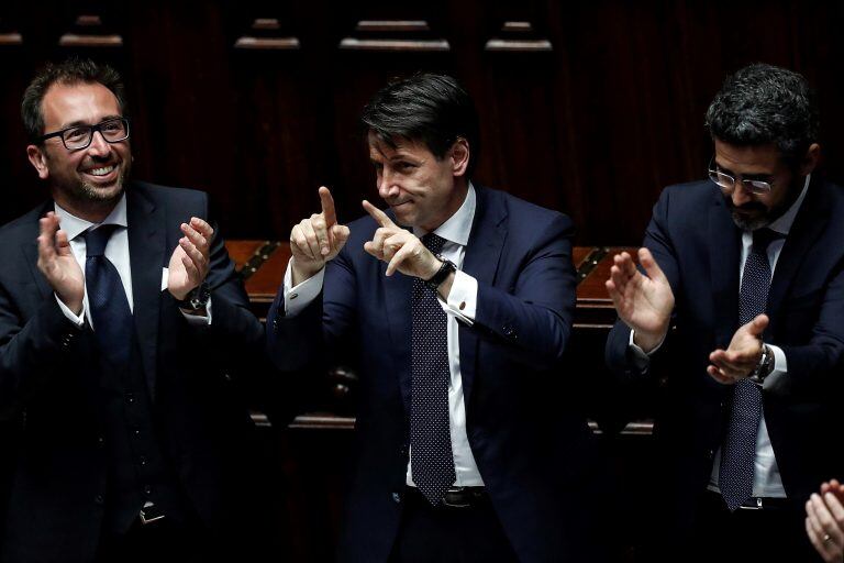 El ministro de Justicia de Italia, Alfonso Bonafede (Riccardo Antimiani Ferrari/ANSA via AP)