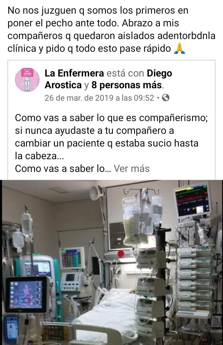 Compañeros del Personal Médico Aislado - Redes Sociales