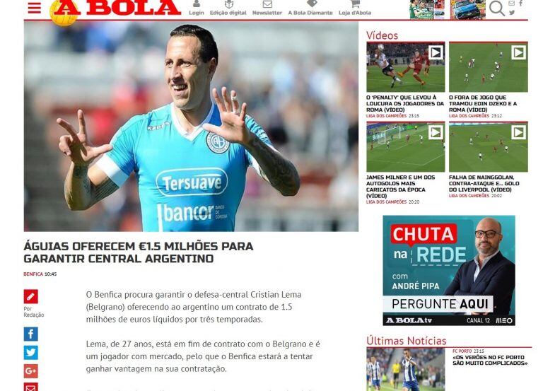 La oferta de Benfica por Lema.