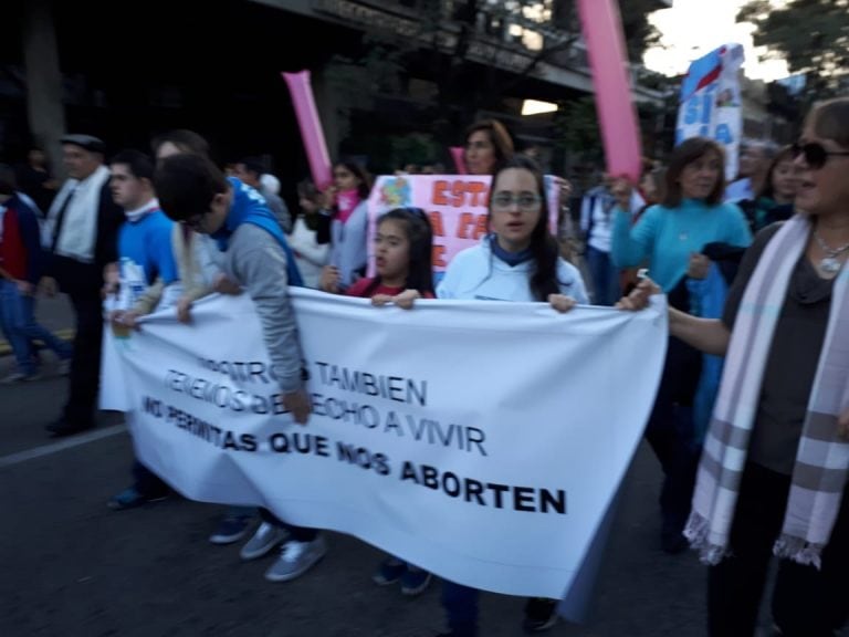 Muchos niños con sindrome de Down también dijeron presente en la marcha.