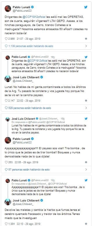 La pelea completa entre Lunati y Chilavert.