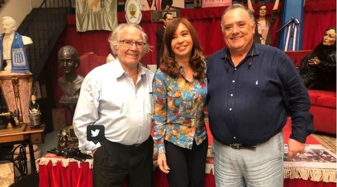 Cristina Kirchner con Adolfo Pérez Esquivel y Eduardo Valdés (Foto: Infobae)