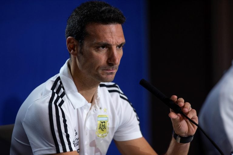 Lionel Scaloni, durante la conferencia de prensa. (EFE)