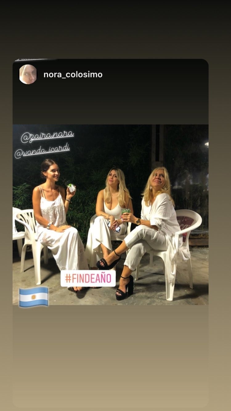 Así fue el festejo de año nuevo de la familia de Wanda Nara y Mauro Icardi