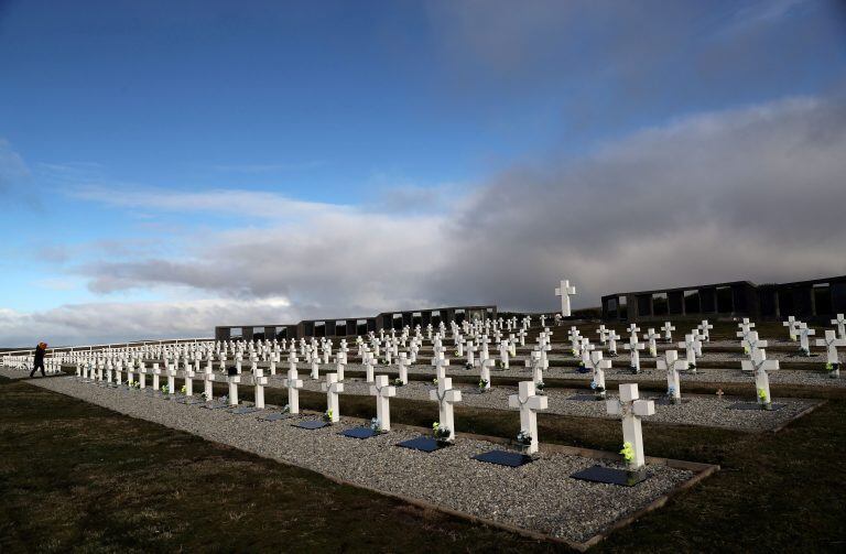 El cementerio de Darwin, en las Malvinas.