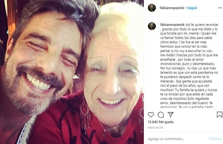 La emotiva "carta" de Fabián Mazzei.