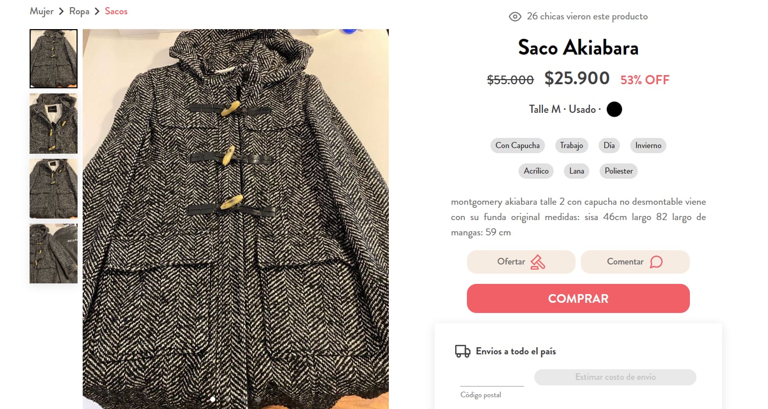 El saco Akiabara que podrás conseguir por $25.000.