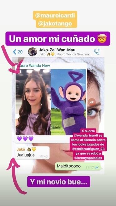 Las stories entre Wanda y Zaira Nara (Instagram)