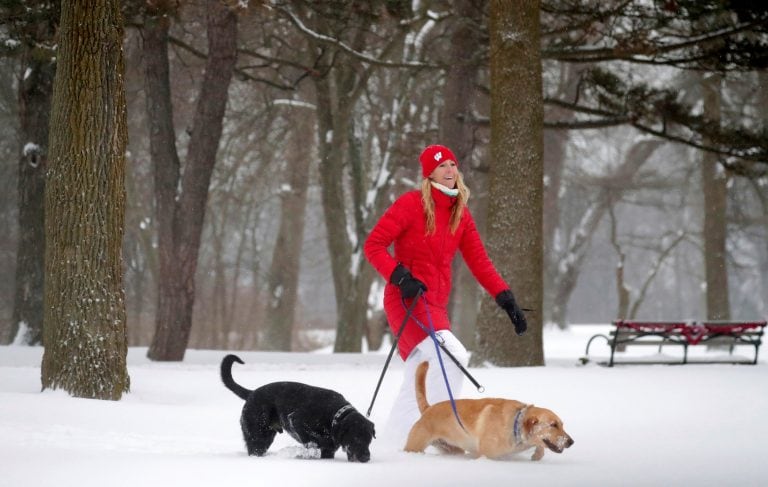 Las fuertes nevadas crearon condiciones de tormenta de nieve en Estados Unidos, que llevaron a los funcionarios a cerrar cientos de escuelas, juzgados y negocios. Crédito: Mike De Sisti/Milwaukee Journal-Sentinel via AP.