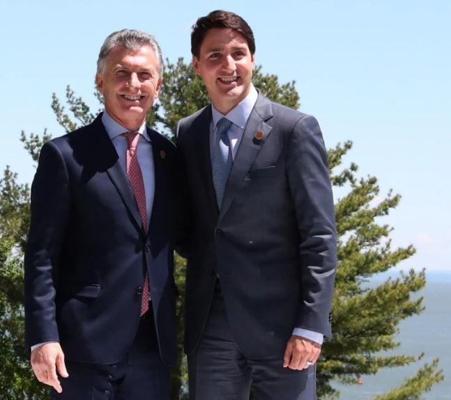 Macri con Justin Trudeau