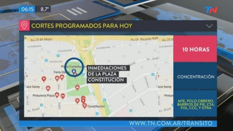 A las 10, concentración en las inmediaciones de la Plaza Constitución.