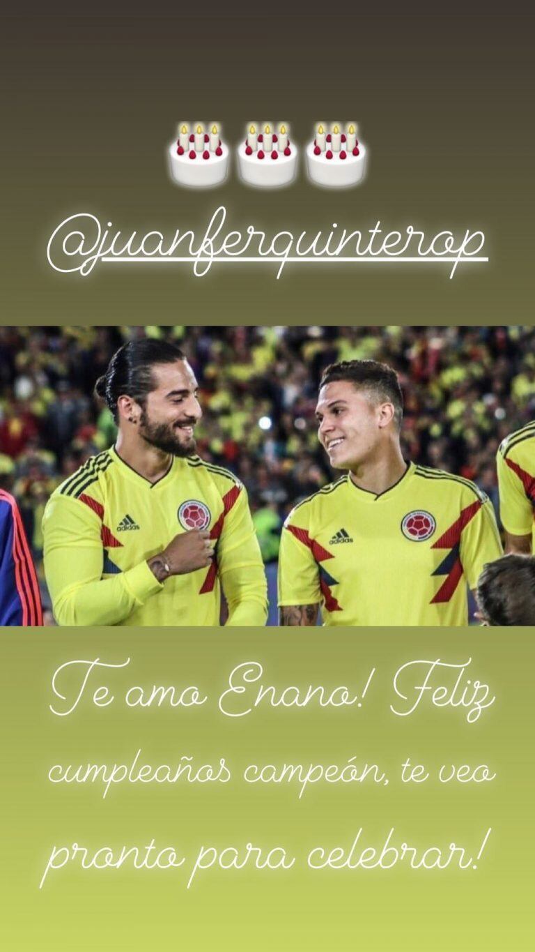 El mensaje que publicó Maluma con Juanfer Quintero.