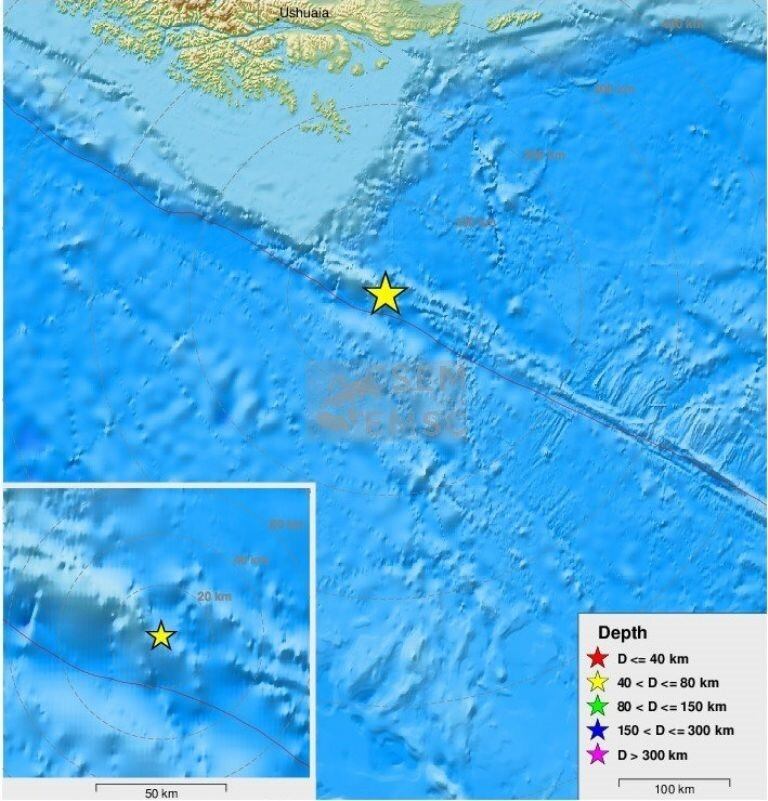 Terremoto en Mar Tierra del Fuego