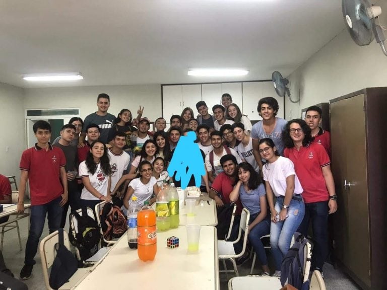 Sofía y sus compañeros el año pasado en el colegio.