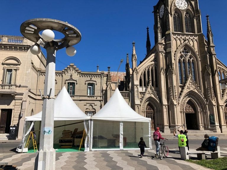 Así se prepara la Plaza San Martín para el Festival Acercarte.