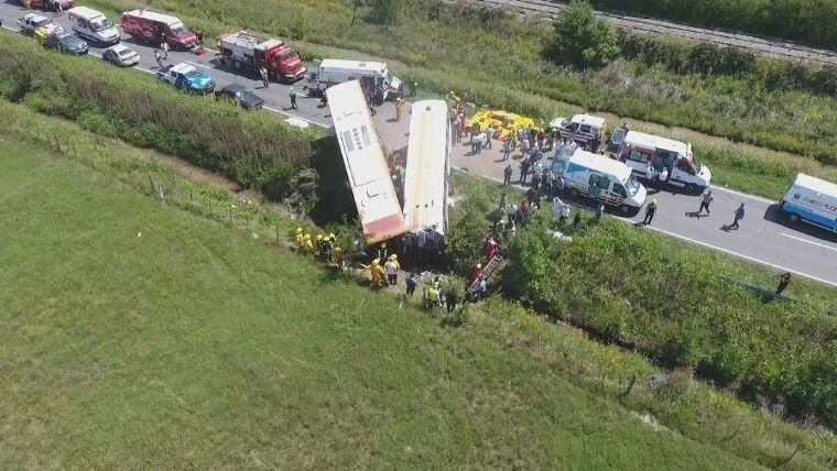 Imagen aérea del choque en la ruta 33