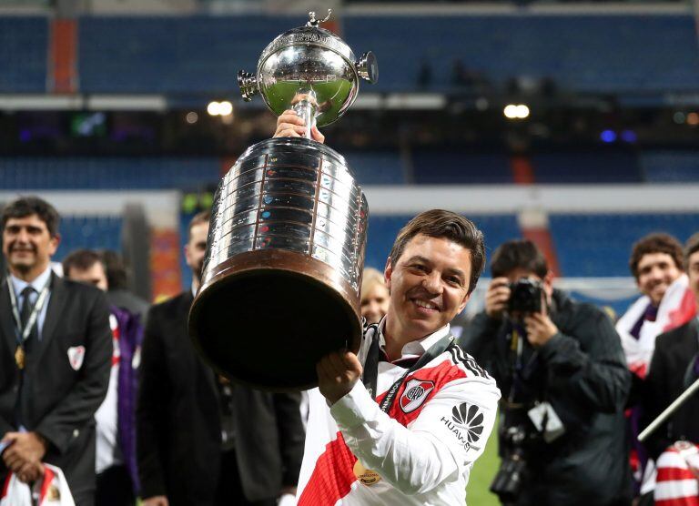 Marcelo Gallardo, tras el triunfo 3-1 ante Boca que le dio la cuarta Copa Libertadores a River. (REUTERS)