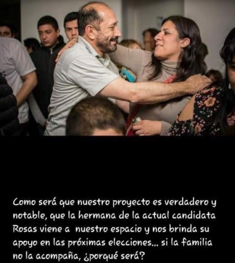 La publicación de Gil con la hermana de su contrincante política, que causó repudio.