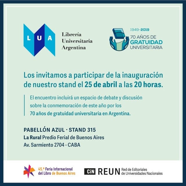 UNLP estará en el stand de la Red de Editoriales de Universidades Nacionales.