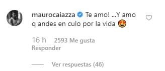 Mauro Caiazza, súper enamorado de Jimena Barón.