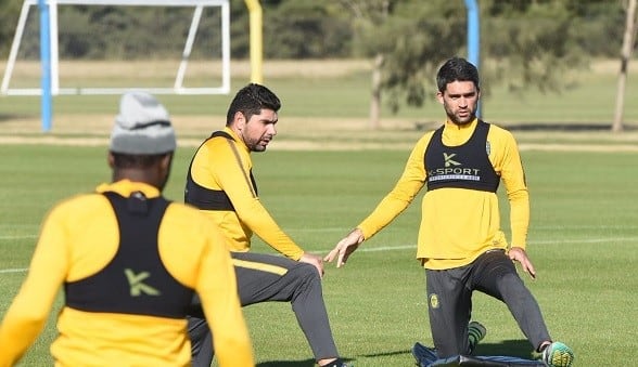 Los jugadores entrenaron en Arroyo Seco este lunes.