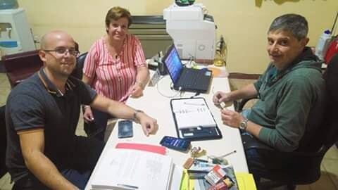 Adrián Otero, presidente del HCD. Daniel Medina y Liliana García