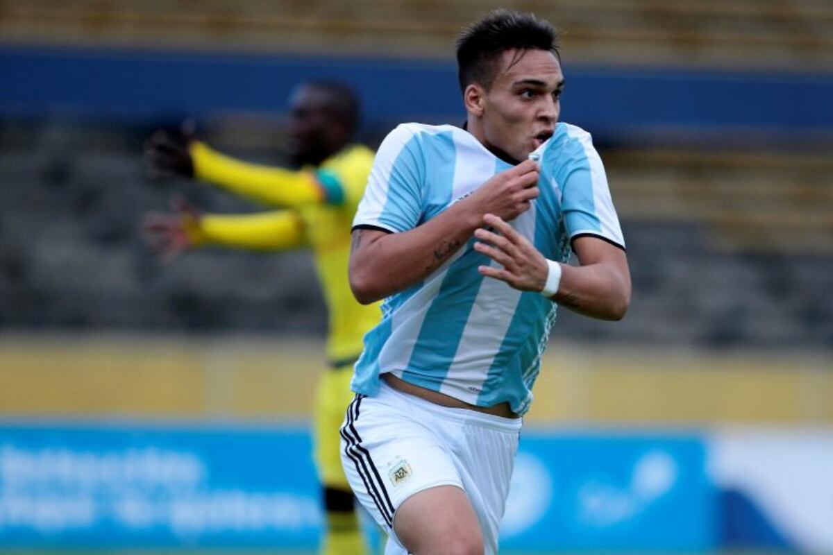 Lautaro Martínez sufrió una contractura durante el entrenamiento con la Sub 20