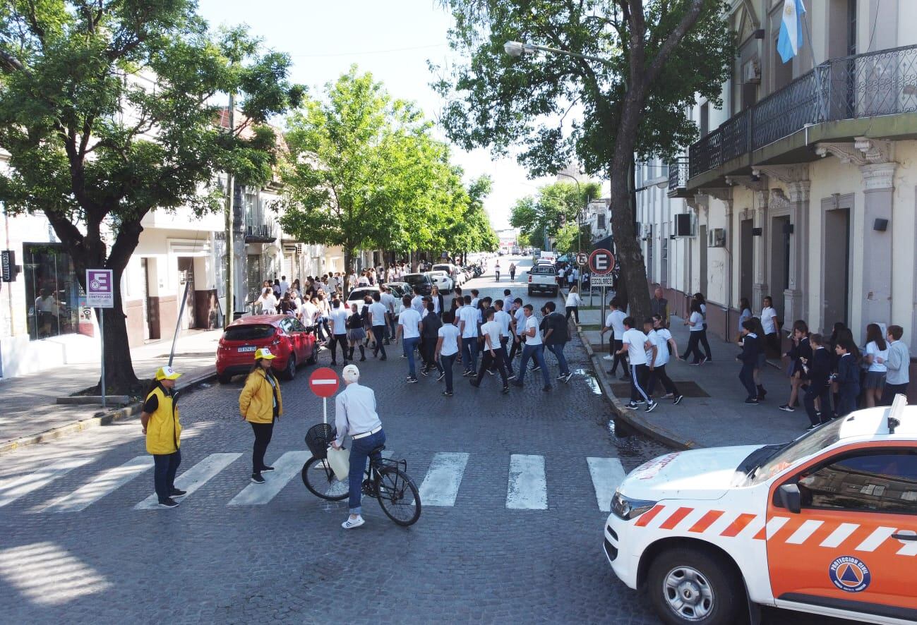 Se realizó un simulacro en el Colegio San José