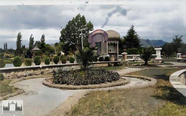 El Rosedal del Parque General San Martín en 1950.