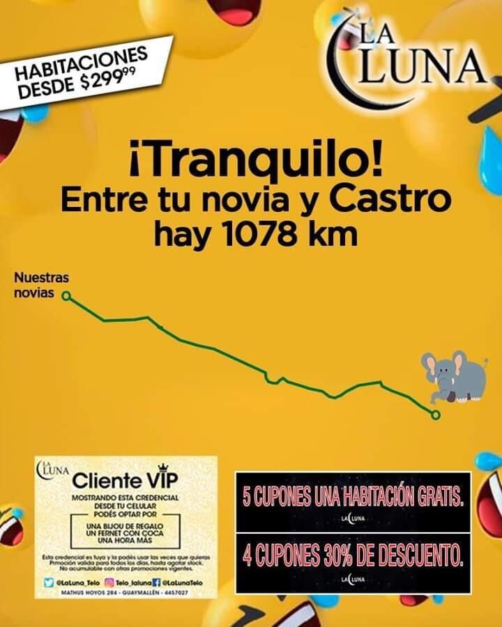 Publicidad del hotel alojamiento La Luna.